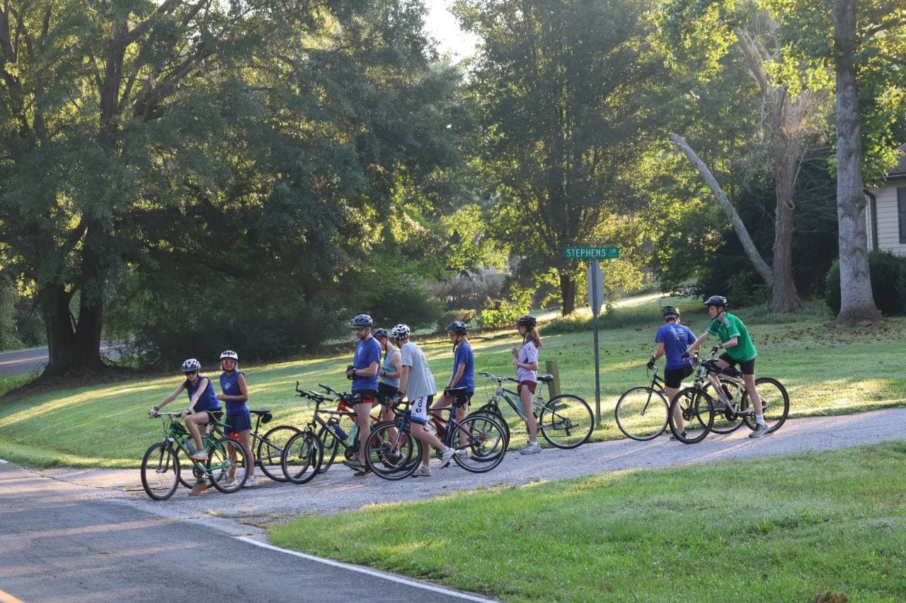 The Cycle for Hope USA team regrouping during a day on the road